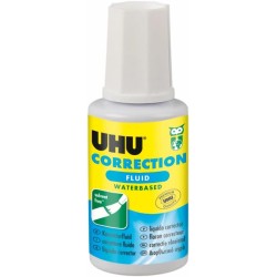 UHU Flacon correcteur - Flacon avec liquide de correction, précis, séchage rapide, blanc, 20ml