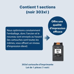 Encre 303XL 303 XL Cartouche d'encre Noire Remplacement Cartouche pour HP 303 303 XL Noir pour HP Envy Photo 6230 7134 6232 6220