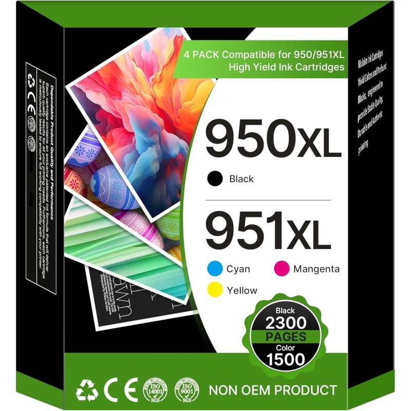 950XL 951XL Cartouches Compatible pour HP 950 951 XL Compatibles pour HP 950XL et 951XL pour Officejet Pro 8600 8610 8620 8615 8