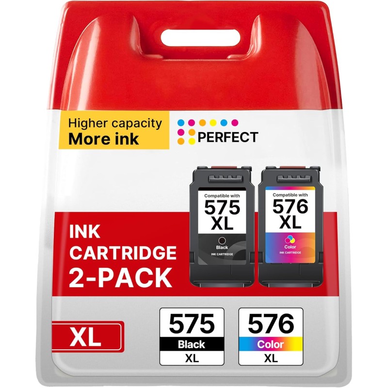 PG-575XL CL-576XL Cartouche Remplacement pour Canon 575 et 576 PG575 XL CL576XL Compatible pour Canon PIXMA TS3550i TS3551i TS37