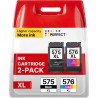 PG-575XL CL-576XL Cartouche Remplacement pour Canon 575 et 576 PG575 XL CL576XL Compatible pour Canon PIXMA TS3550i TS3551i TS37
