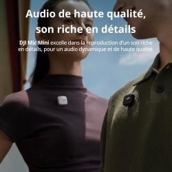 DJI Émetteur Mic Mini (Noir Absolu), Ultra-léger, Audio de Haute qualité, OsmoAudio, Annulation du Bruit, Microphone sans Fil po