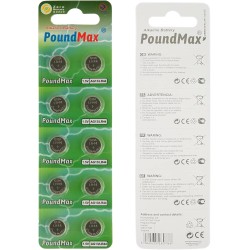 PoundMax® – Lot de 10 Piles Bouton alcalines AG13 LR44 1,5 V