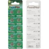 PoundMax Lot de 10 piles bouton alcalines AG10, LR54, 1,5 V