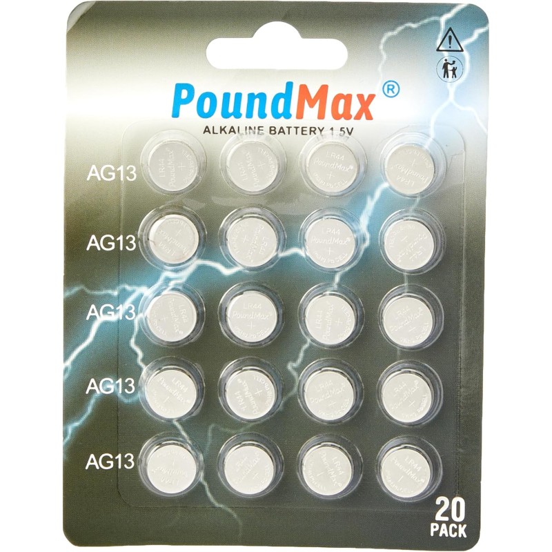 Lot de 20 Piles Bouton alcalines Super AG13 G13 SR44 LR44 A76 V13GA PX76A 357