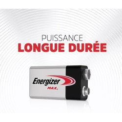 Energizer max 9v piles alcalines, lot de 2 e300115801 orange