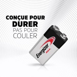 Energizer max 9v piles alcalines, lot de 2 e300115801 orange