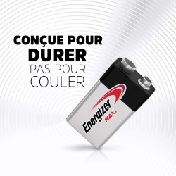 Energizer max 9v piles alcalines, lot de 2 e300115801 orange