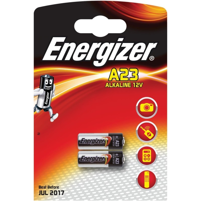 Energizer Lot de 2 piles alcalines A23 MN21 LRV08 GP23A 12V