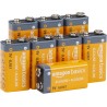 Amazon Basics Lot de 8 Piles alcalines 9 V, 9V/6LR61, durée de Conservation de 5 Ans, pour détecteur de fumée/CO, électroniques 