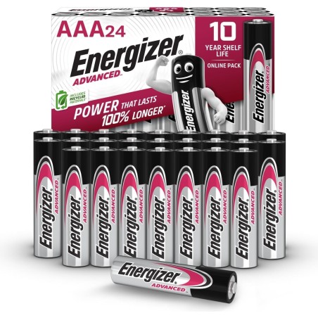 Energizer Advanced - Piles AAA (Lot de 24) Alcaline 1,5V - Haute Performance - Télécommandes, Jouets et Électroniques - Made in 