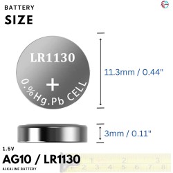 PoundMax Lot de 10 piles bouton alcalines AG10, LR54, 1,5 V
