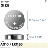 PoundMax Lot de 10 piles bouton alcalines AG10, LR54, 1,5 V