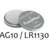 PoundMax Lot de 10 piles bouton alcalines AG10, LR54, 1,5 V