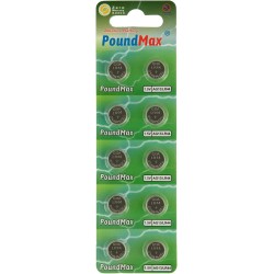 PoundMax® Lot de 50 piles bouton alcalines AG13 LR44 1,5 V