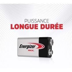 Energizer Max - Pile 9V (Lot de 3) - Alcaline Neuf Volts - Énergie longue durée - pour Les Détecteurs de Fumée et Les Radios - E