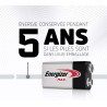 Energizer Max - Pile 9V (Lot de 3) - Alcaline Neuf Volts - Énergie longue durée - pour Les Détecteurs de Fumée et Les Radios - E