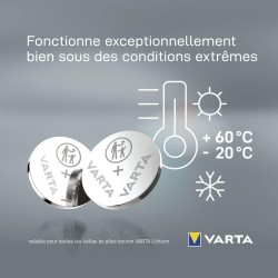 VARTA Piles Bouton CR1632, lot de 2, Lithium Coin, 3V, emballage sécurisé pour les enfants, pour petits appareils électroniques 