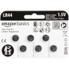 Amazon Basics Lot de 6 piles bouton alcalines LR44, 1,5 V, puissance longue durée, sans mercure