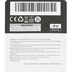 Warriors 5X Pile CR2032 3V Lithium Pile Bouton Longue Durée pour Montres Télécommandes Clés Calculatrices Sécurité Enfant