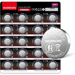 Warriors 20X Pile Piles 2032 CR2032 Bouton 3V, Capacité 240 mAh, Emballage à l'épreuve des Enfants, pour appareils Smart Home, c