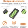 Amazon Basics Lot de 8 piles rechargeables NiMh AA 2000 mAh, avec chargeur de piles à 8 baies, sans adaptateur d'alimentation CA