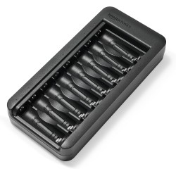 Amazon Basics Lot de 8 piles rechargeables NiMh AA 2000 mAh, avec chargeur de piles à 8 baies, sans adaptateur d'alimentation CA
