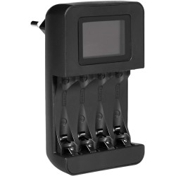 Amazon Basics Chargeur de numérique et Intelligent, pour 4 Piles AA, AAA, Noir