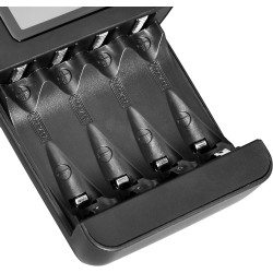 Amazon Basics Chargeur de numérique et Intelligent, pour 4 Piles AA, AAA, Noir