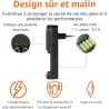 Amazon Basics batteries NiMH rechargeables avec chargeur à 4 emplacements, prise européenne, AA 2000mAh Lot de 4, Noir