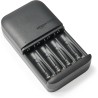 Amazon Basics batteries NiMH rechargeables avec chargeur à 4 emplacements, prise européenne, AA 2000mAh Lot de 4, Noir