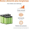 Amazon Basics Lot de 8 piles rechargeables NiMh AAA 800 mAh + lot de 8 piles rechargeables NiMh AA 2000 mAh, avec chargeur de pi