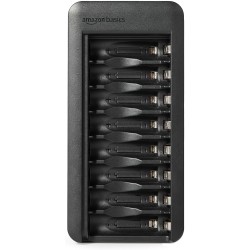 Amazon Basics Lot de 8 piles rechargeables NiMh AAA 800 mAh + lot de 8 piles rechargeables NiMh AA 2000 mAh, avec chargeur de pi