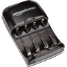 Amazon Basics Chargeur de Piles Ni-MH AA et AAA avec Port USB & Piles Rechargeables AAA, Pré-Chargées - Lot de 12