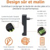 Amazon Basics Chargeur de piles pour piles rechargeables AA et AAA NiMh - Prise européenne, 4 emplacements, Noir