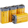 Amazon Basics Lot de 4 piles alcalines 9 V, 9V/6LR61, durée de conservation de 5 ans, pour détecteur de fumée/CO, électroniques 