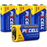 Pile 9V 6F22 Carré Haute Performance pour Détecteurs de Fumée,Voiture Télécommandée - 4 Pièces - PKCELL