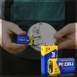 Pile 9V 6F22 Carré Haute Performance pour Détecteurs de Fumée,Voiture Télécommandée - 4 Pièces - PKCELL