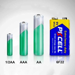 Pile 9V 6F22 Carré Haute Performance pour Détecteurs de Fumée,Voiture Télécommandée - 4 Pièces - PKCELL