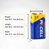 PKCELL Lot de 24 piles 9 V 6F22/PP3 haute performance pour détecteurs de fumée, voiture télécommandée
