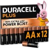 DURACELL Plus Piles AA (Lot de 12) – Piles Alcalines 1,5 V–Durent jusqu’à 150 % plus longtemps grâce aux Actifs POWER BOOST–Fiab