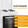 Boman, Cuisinière Electrique 4 plaques et four de 48L, Largeur 50 cm, cuisine avec plaque couvre-feu, allumage manuel, 4 foyers 