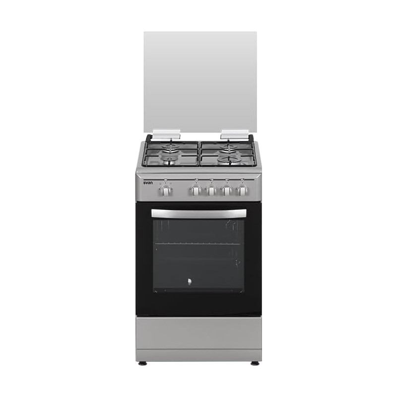 Svan Skg4500X Cuisinière au butane avec four en acier inoxydable avec four et grill 55 l Finition en acier inoxydable