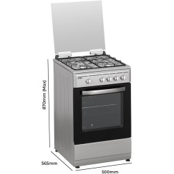 Svan Skg4500X Cuisinière au butane avec four en acier inoxydable avec four et grill 55 l Finition en acier inoxydable