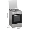 Svan Skg4500X Cuisinière au butane avec four en acier inoxydable avec four et grill 55 l Finition en acier inoxydable