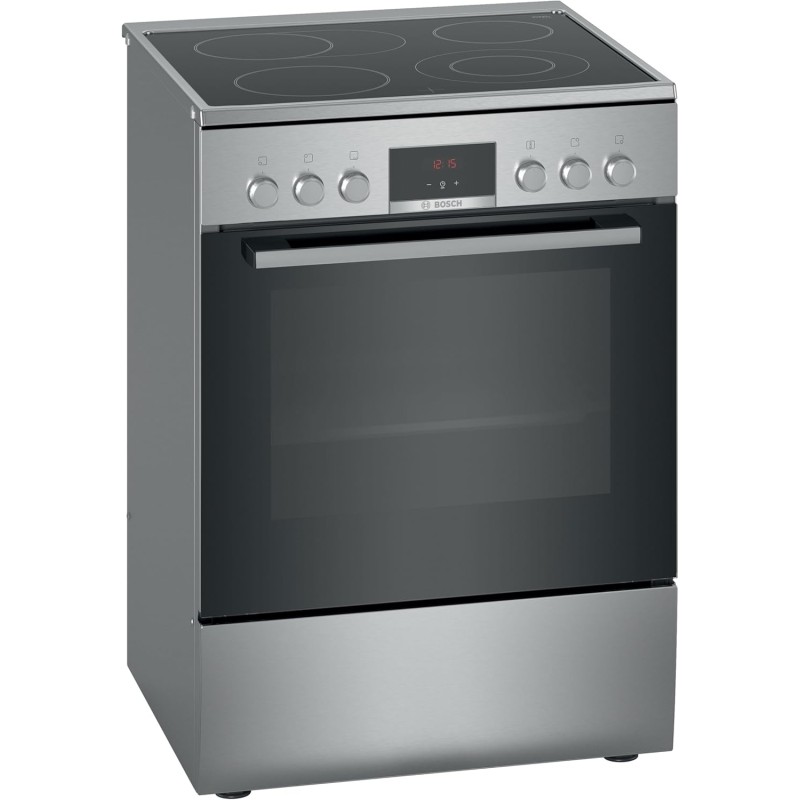 Bosch HKR39C250 Série 4 Cuisinière électrique 60 cm de large, EcoClean Direct, 3D air chaud cuisson à 3 niveaux, contrôle de l'é