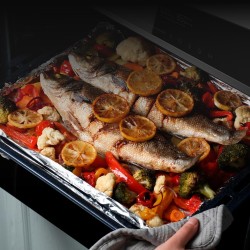 Cecotec four encastrable 60cm bolero hexa sm406000 glass blanc a+. 2900w, 72l, 12 fonctions, steak master, pizza master, steam a