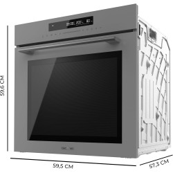 Cecotec four encastrable 60cm bolero hexa sm406000 glass gris a+. 2900w, 72l, 12 fonctions avec steak master, pizza master, stea