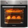 Karinear Four Electrique 60 cm avec Bouton de Commande, Four Encastrable 65 L, 4 Programmes, 50-250 °C, avec Panneau en Acier In