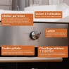 Karinear Four Electrique 60 cm avec Bouton de Commande, Four Encastrable 65 L, 4 Programmes, 50-250 °C, avec Panneau en Acier In
